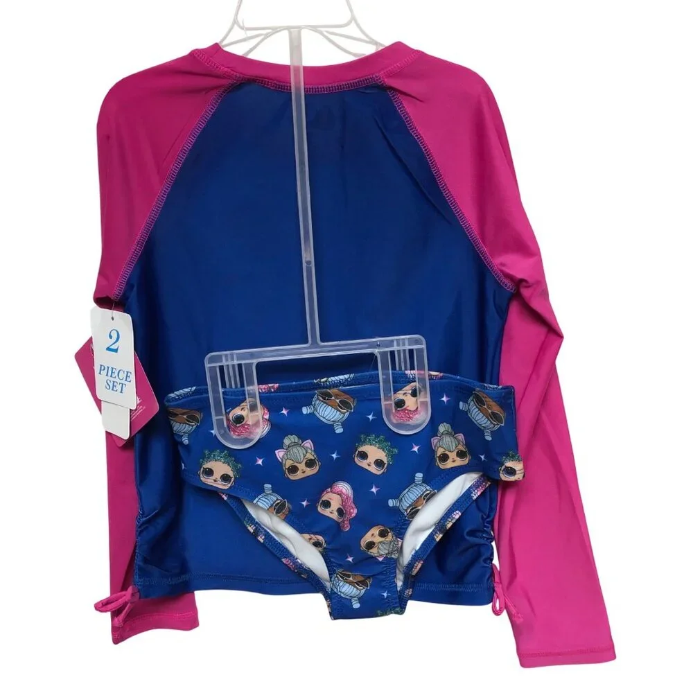Lol Surprise Girls 2-Piece‎ Rash Guard & Bikini Set Swimwear Size 8 NWT
